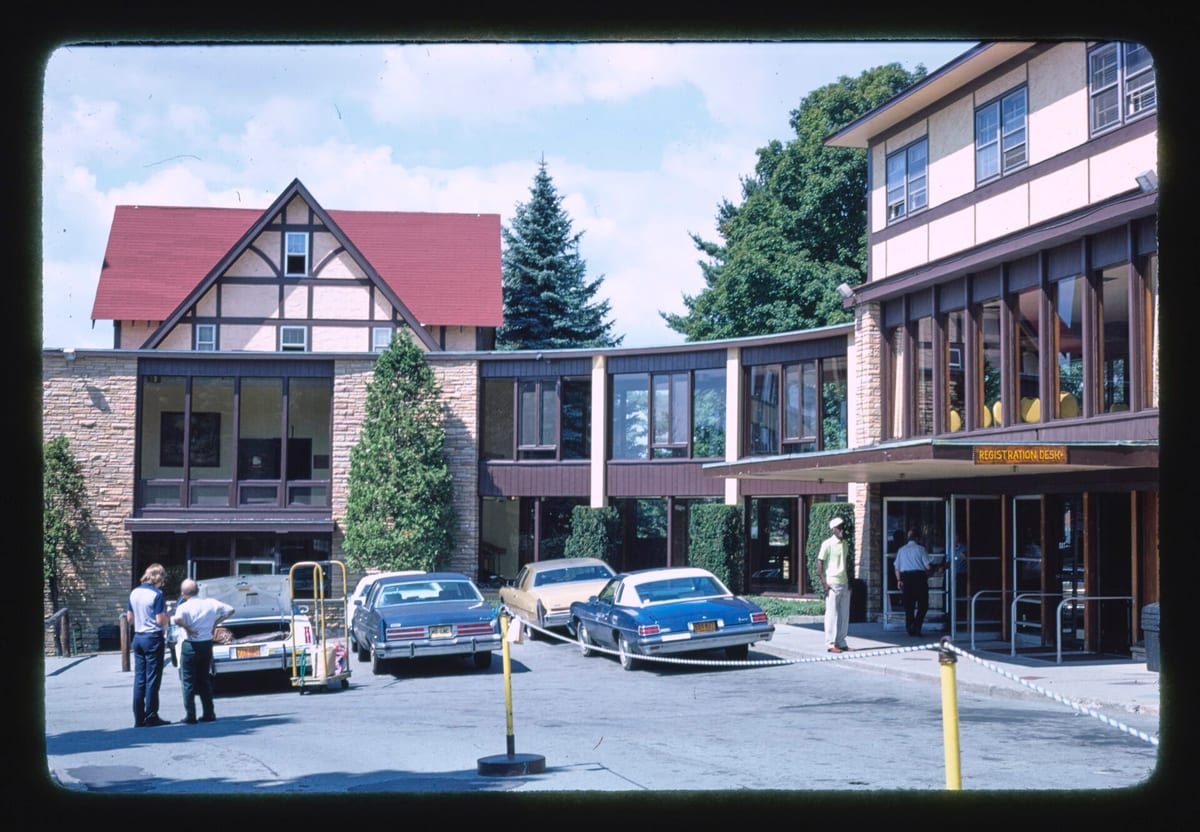 Grossinger's resort in Liberty, New York, showing the main building of the legendary Borscht Belt hotel complex